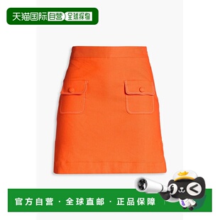 香港直邮Sandro 女士 亚麻混纺斜纹布迷你半身裙 SFPJU01367ORANG