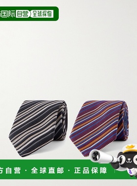 1h可退 香港直邮MISSONI 米索尼 男士 7cm 条纹真丝提花领带 BIPA