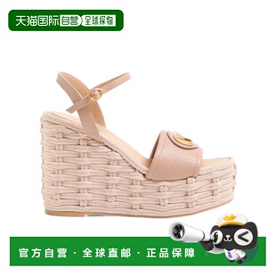 WS0LY9DTW坡跟 华伦天奴罗马鞋 香港直邮Valentino 露趾高跟凉鞋