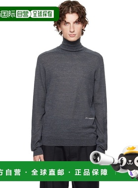 1h可退 香港直邮J.W. Anderson 男士 灰色徽标高领毛衣 KW1436YN0