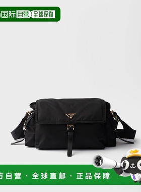 自营欧洲直邮Prada普拉达 Explore系列女士黑色再生聚酰胺金属三