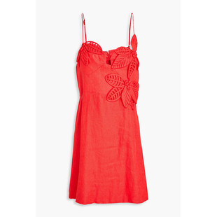 花朵装 香港直邮FARM RIO 女士 343393RED 饰亚麻迷你吊带连衣裙