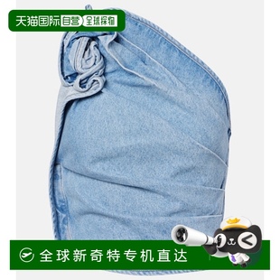 垂褶单肩牛仔上衣 1h可退 女士 香港直邮magda blue蓝色 butrym
