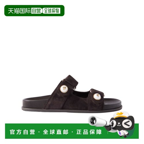 1h可退 香港直邮JIMMY CHOO 女士拖鞋 FAYENCESANDALVELVETSUEDE0