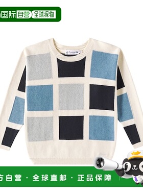 1h可退 香港直邮Bonpoint 女童 Eran 棉质羊绒毛衣童装 blue蓝色