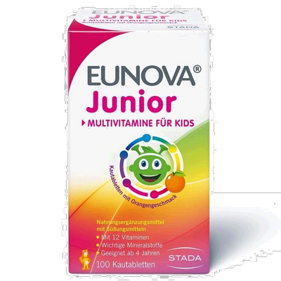 欧洲直邮德国史达德Eunova儿童12种复合维生素咀嚼片100粒每日1粒