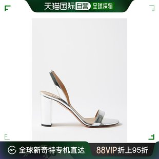 女士 香港直邮AQUAZZURA 裸色金属感皮革凉鞋