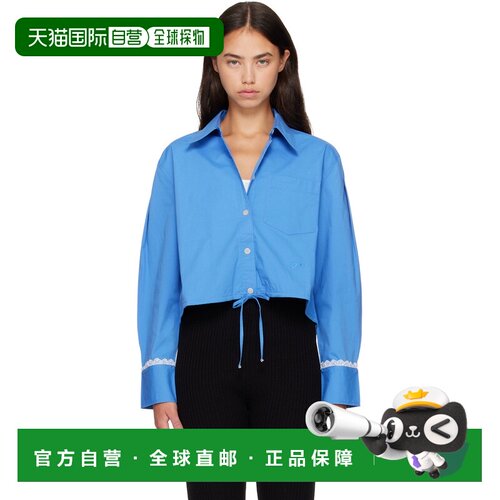 香港直邮GANNI 甘尼 女士 蓝色衬衫 A1140008591 舒适时尚