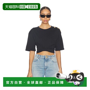 香港直邮Balmain 针织T恤 巴尔曼 短款 FF0EE012GF23 女士 1h可退
