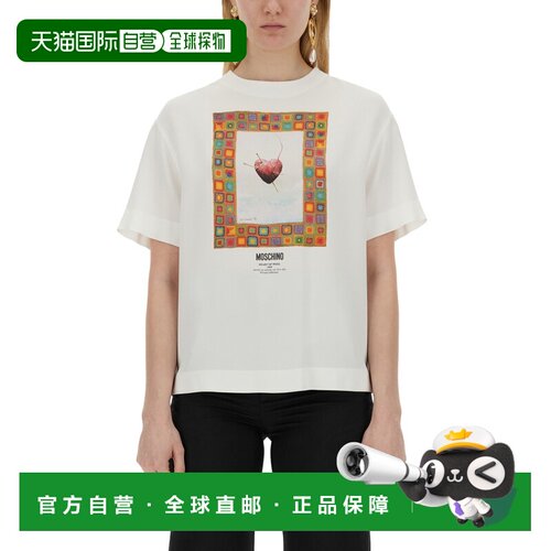 香港直邮MOSCHINO 女士T恤 021704331001 SS2024 白色 Top e blus