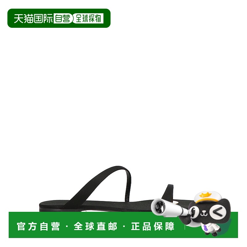 1h可退 香港直邮Saint Laurent 圣罗兰 女士 人字拖 black黑色 舒