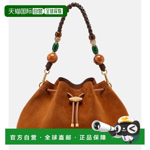 香港直邮Jimmy Choo 周仰杰 女士 精美中号珠饰绒面革水桶包