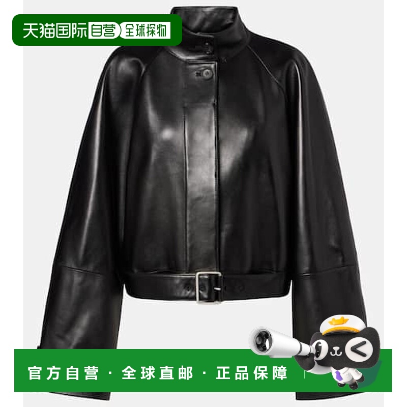 1h可退 香港直邮LOEWE 罗意威 女士 短款皮革夹克 black黑色 舒适