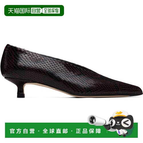 香港直邮aeyde 女士 酒红色 Clara Pointed-Toe 中跟鞋 A11PU0125