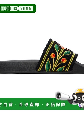 1h可退 香港直邮Casablanca 男士 黑色 Laurel Terry 拖鞋 ASP26F