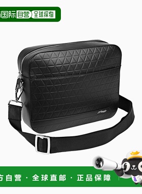 自营欧洲直邮S.T.Dupont法国都彭 FIREHEAD男士黑色小牛皮单肩包