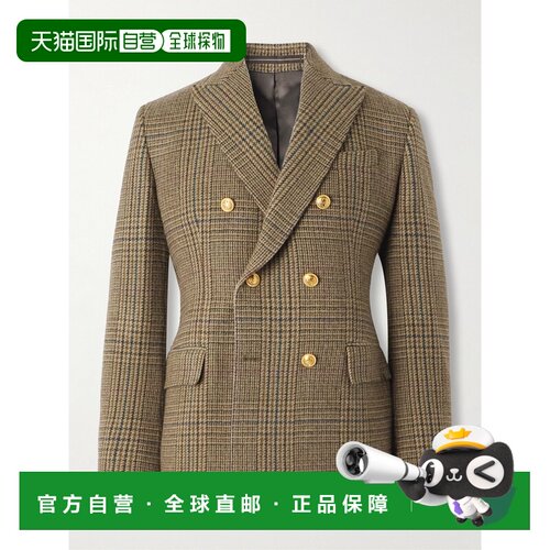 1h可退 Slowear 男士 Incotex 双排扣威尔士王子格纹羊毛