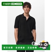 黑色精纺棉质polo衫 自营欧洲直邮Mango芒果 男士