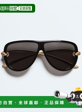 1h可退 香港直邮Bottega Veneta 葆蝶家 女士 FRAME LENSE 黑色飞