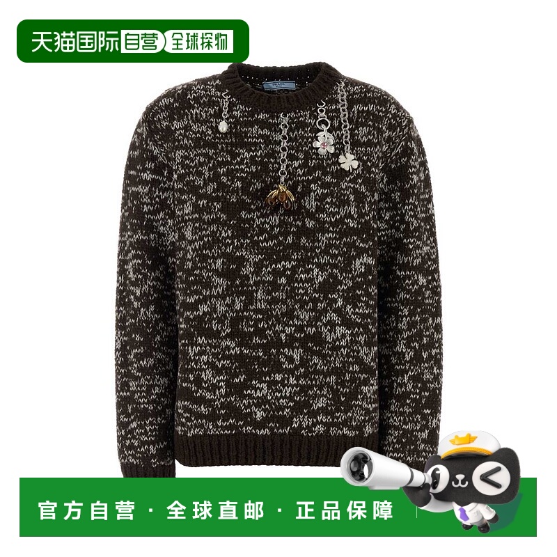 1h可退 香港直邮Prada 普拉达 女士 TWO-TONE 羊毛宽松款毛衣 P24