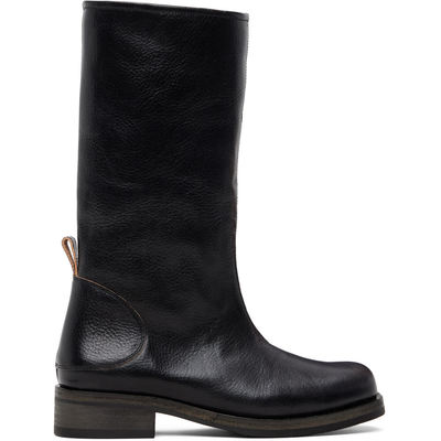 1h可退 香港直邮Our Legacy 男士 黑色 Haul Camion 中筒靴 A2267