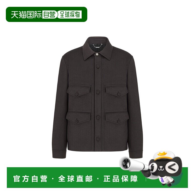 自营欧洲直邮Dior迪奥 男士羊绒棕黑色夹克男装