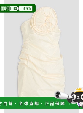 1h可退 香港直邮magda butrym 女士 无肩带花朵装饰真丝塔夫绸迷