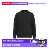 自营欧洲直邮Burberry 黑色棉质格纹衣摆圆领罗纹长袖 博柏丽 男士