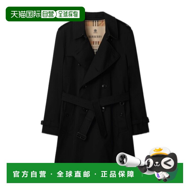 香港直邮BURBERRY 男士大衣 81172291 CO 黑色 双排扣风衣