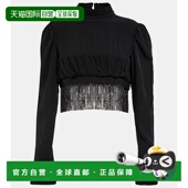 香港直邮Rabanne black黑色 女士 1h可退 精饰短款 上衣 舒适时尚