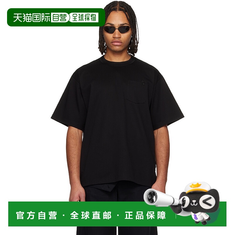1h可退 香港直邮Sacai 男士 黑色 T 恤 SCM336 black黑色 舒适时