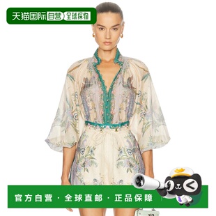 1h可退 美国直邮ZIMMERMANN 女士 Indra 翻腾衫 4538TSS262女装