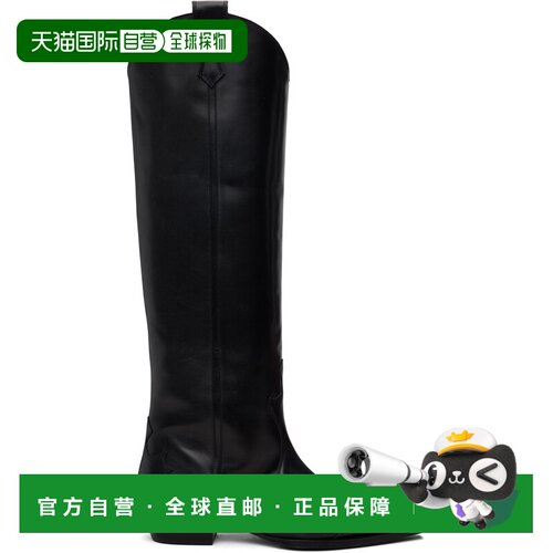 香港直邮aeyde 女士 黑色 Aruna Leather Knee-High Cowboy 高筒