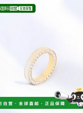 自营欧洲直邮Dior 迪奥 Code系列女士白色黄铜戒指