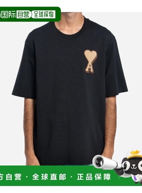 香港直邮Ami Paris 男士 Ami de Coeur 拼缀T恤 H25UTS352726Blac