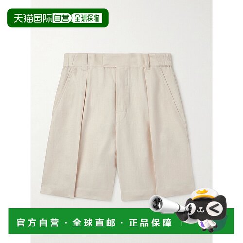 Loro Piana 诺悠翩雅 男士 Reinga 阔腿褶裥亚麻斜纹布百
