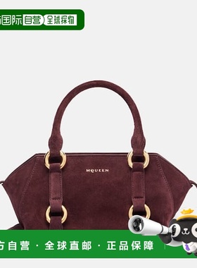 香港直邮MCQUEEN 亚历山大 麦昆 女士 Farringdon 小号绒面革手提