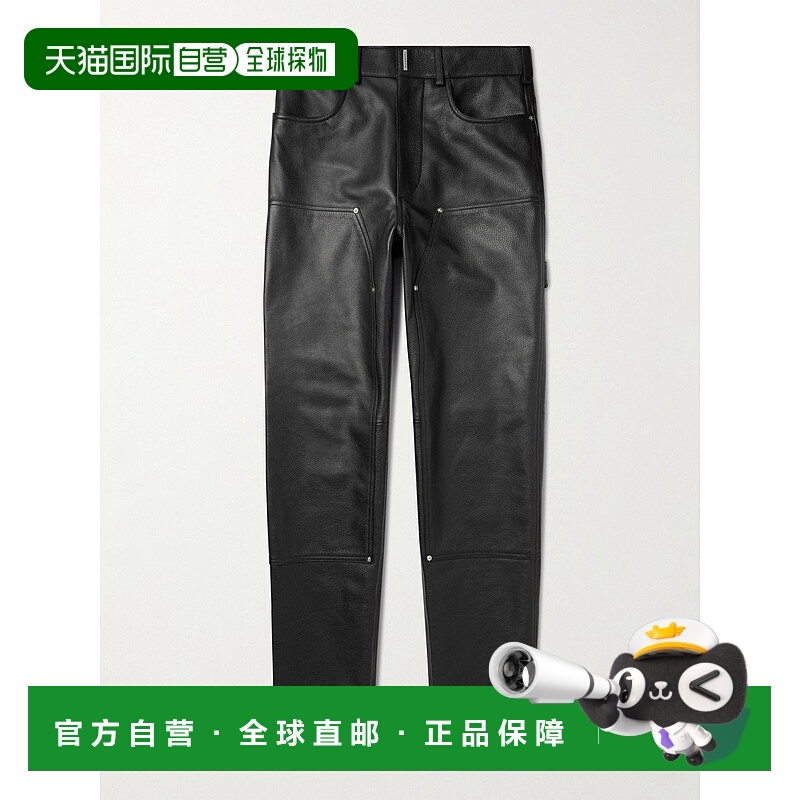 1h可退 香港直邮Givenchy 纪梵希 男士 直筒全粒面皮革裤子 BM51B