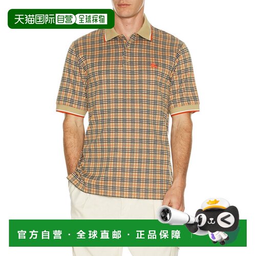 1h可退 香港直邮Burberry 巴宝莉 男士 Pelham 格纹Polo衫 811956
