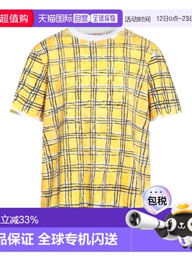 1h可退 香港直邮Marni 玛尼 男士 T恤 yellow黄色 舒适时尚男装