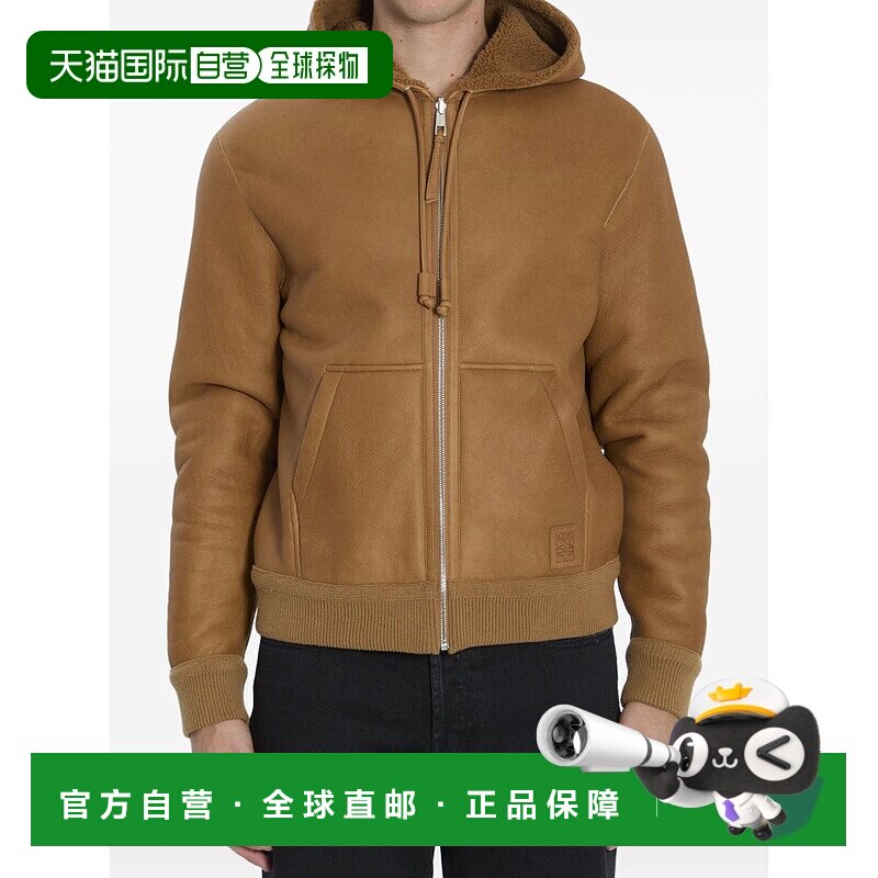 LOEWE 罗意威 男士 连帽皮革夹克 H526Y2SL58外套男装