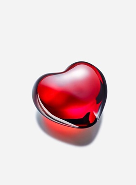 欧洲直邮Baccarat巴卡拉 Amor红色水晶爱心摆件