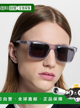 自营欧洲直邮LV路易威登 男士灰色醋酸纤维方形太阳镜