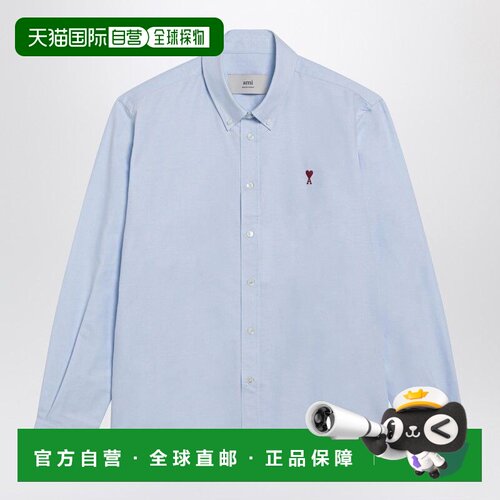 香港直邮Ami Paris 男士 AMI DE COEUR 刺绣衬衫 BFUSH063UCO0031