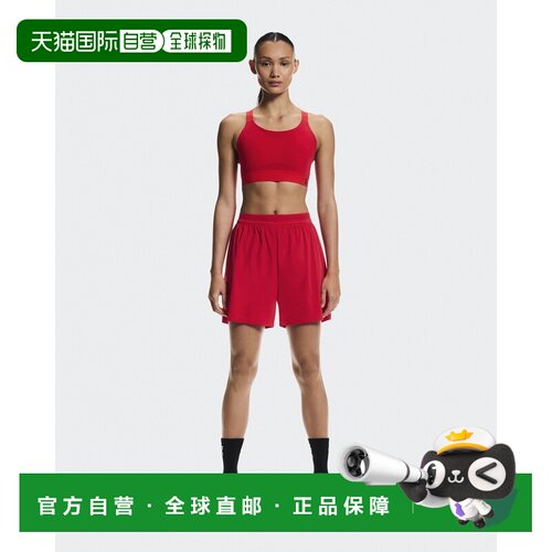 自营欧洲直邮ON昂跑 女士正红色聚酰胺高性能运动短裤跑步