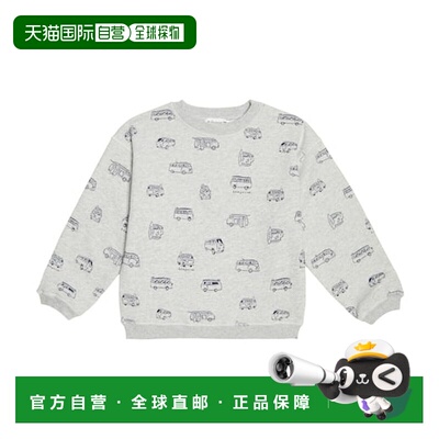 1h可退 香港直邮Bonpoint 男童 Atel 印花棉质卫衣童装 grey灰色