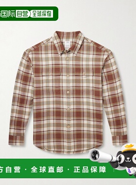1h可退 香港直邮Visvim 维斯维木 男士 Lumber 格纹羊毛亚麻混纺