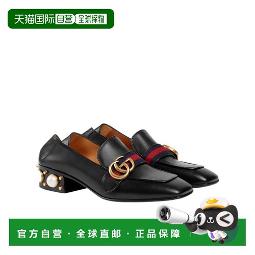 自营 Gucci 双G皮革中跟乐福鞋 423559DKHC0单鞋【付后1h可退】
