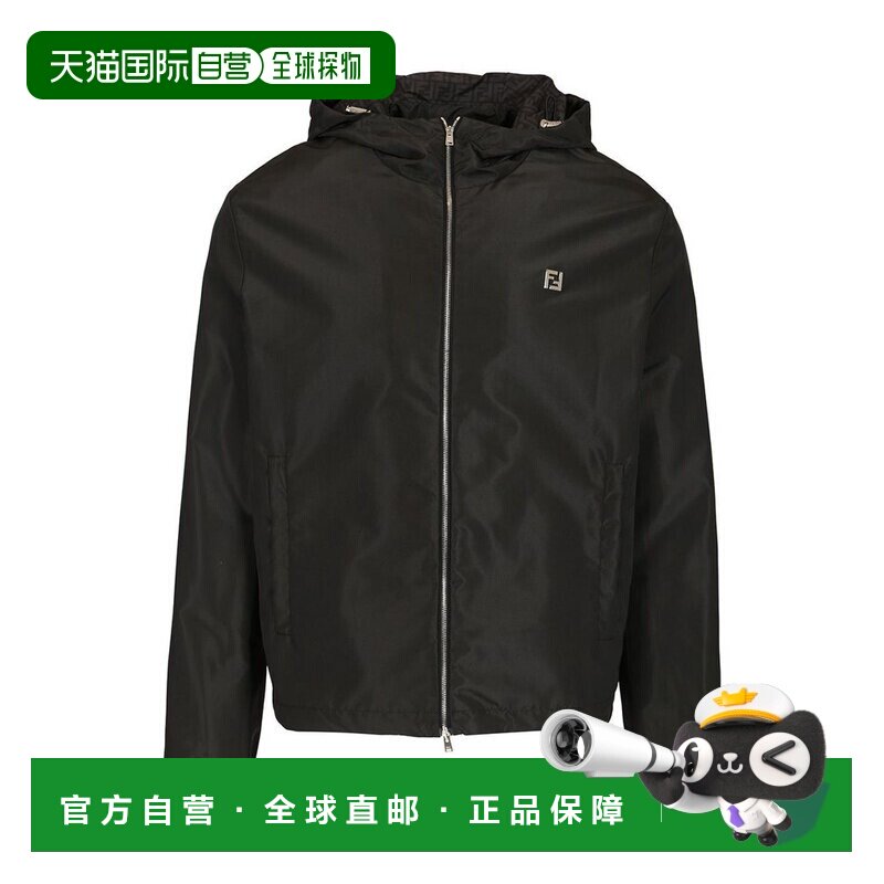 1h可退 香港直邮Fendi 芬迪 男士 连帽夹克 FAA960AU94 black黑色
