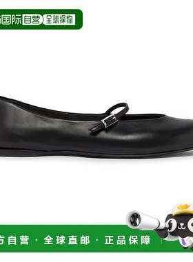 自营欧洲直邮MAXMARA麦丝玛拉 Mmballet女士黑色羔羊皮搭扣式圆头